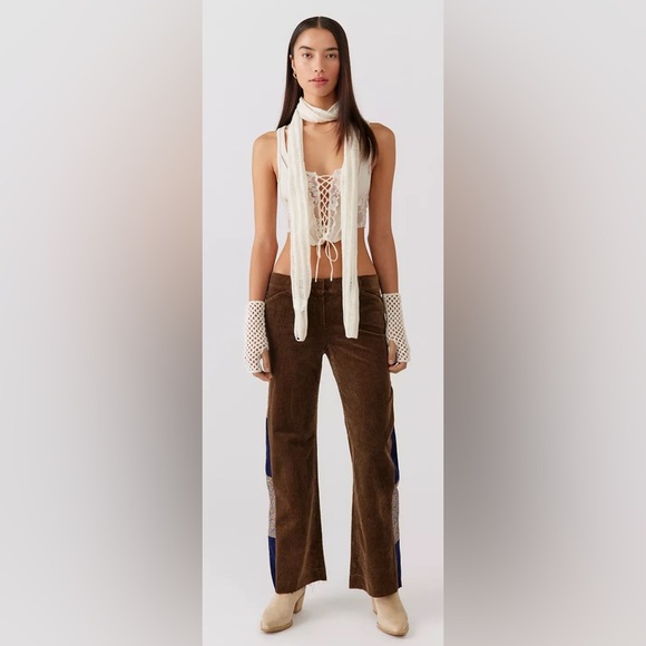 NWOT Urban Renewal Remade Floral Insert Cord Flared Pant - Picture 3 of 10